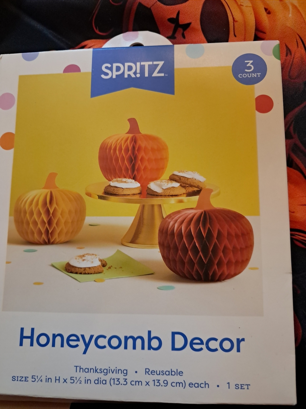 Honeycomb Pumpkin Decor - Orange & Yellow (3 Count)